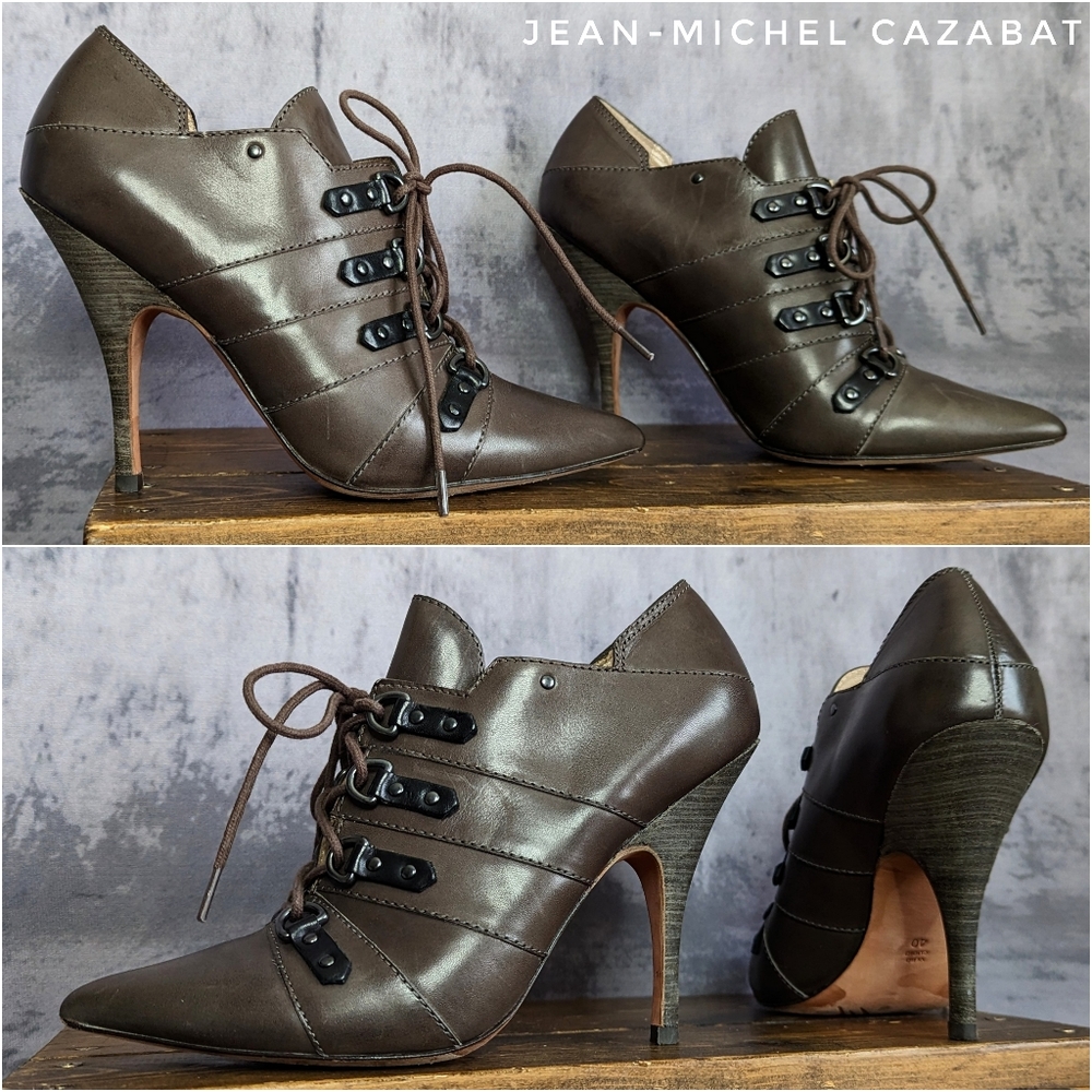 Jean Michel Cazabat Ida Oxford pumps, army green, EU 40, US 8